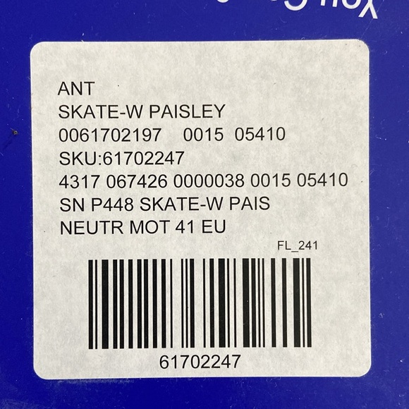 P448 skate w paisley high top shoe sz 41 (10) - Picture 11 of 11